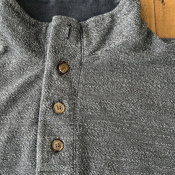 Marine layer Blue textured quarter button Pullover - Picture 2 of 8